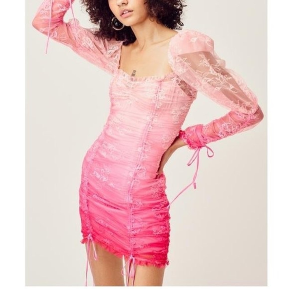 Elegant Pink Lace Dress